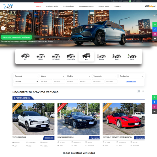 AUTOMOTORA<br>Diseño clásico filtro horizontal